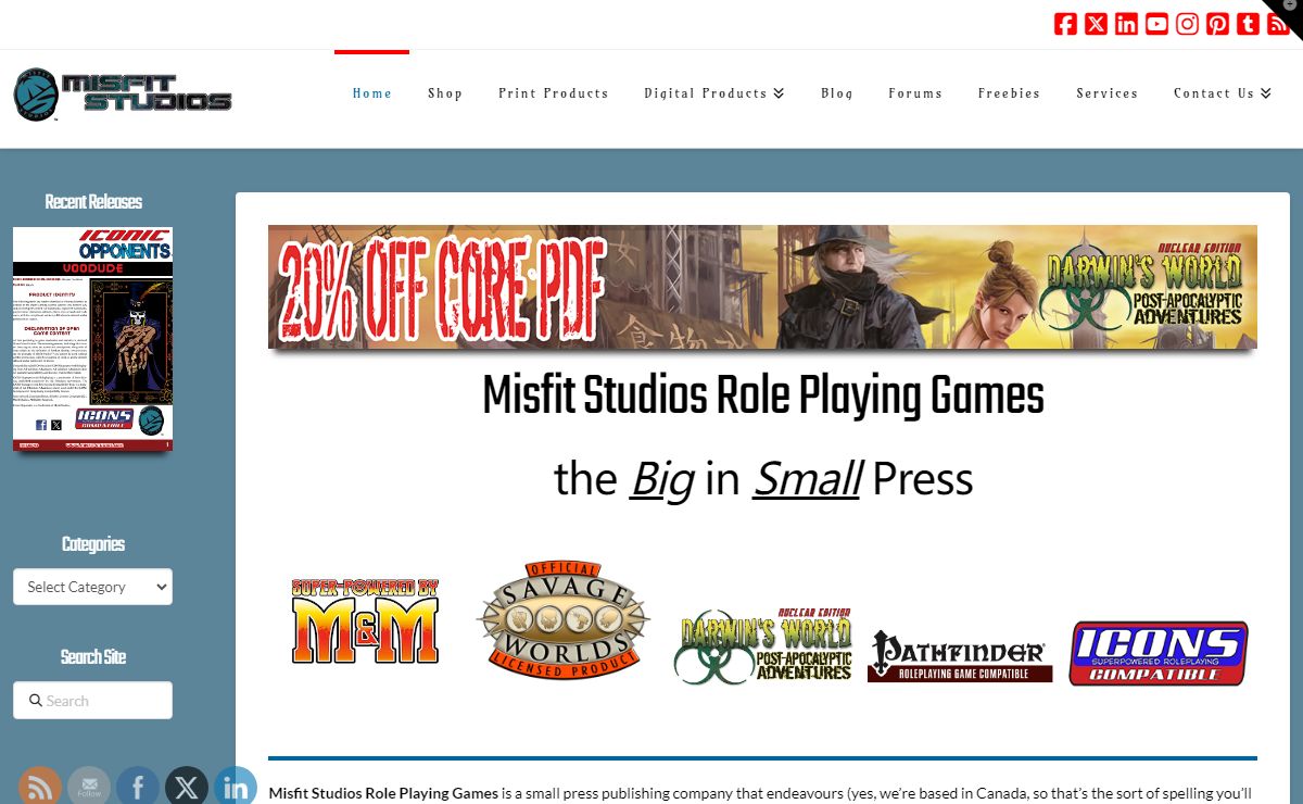 Misfit Studios Role Playing Games - Misfit Studios Role Playing Games