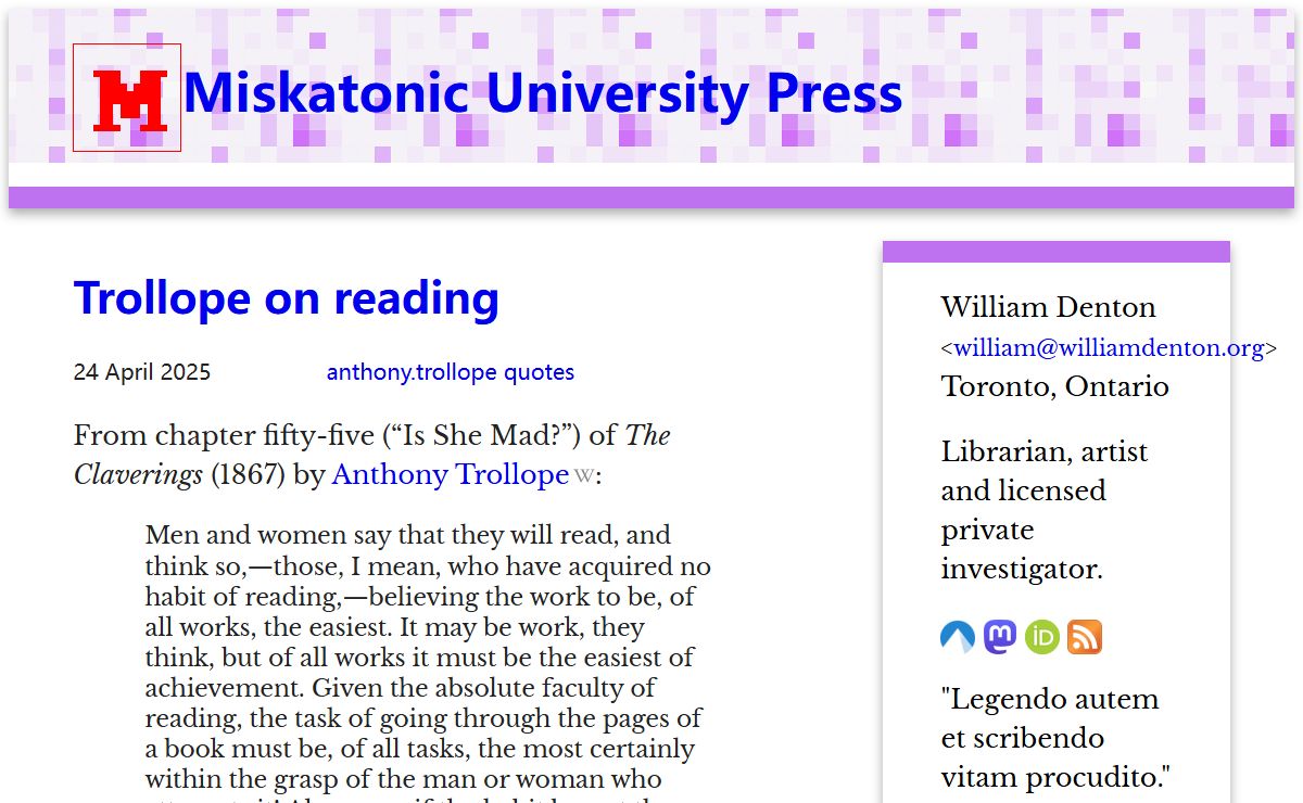 Miskatonic University Press | William Denton