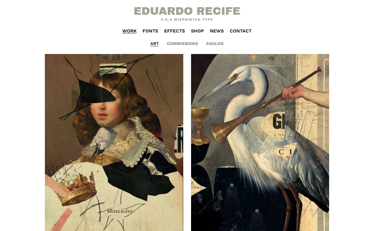 Eduardo Recife / Misprinted Type •​​ Collage, Fonts & Photoshop Templates