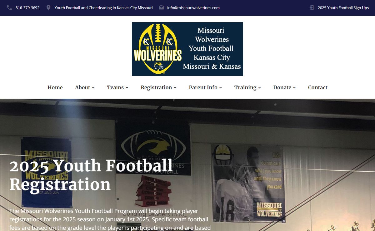 Kansas City Youth Football - Missouri Wolverines Youth Flag and Tackle Football Club in Kansas City Missouri