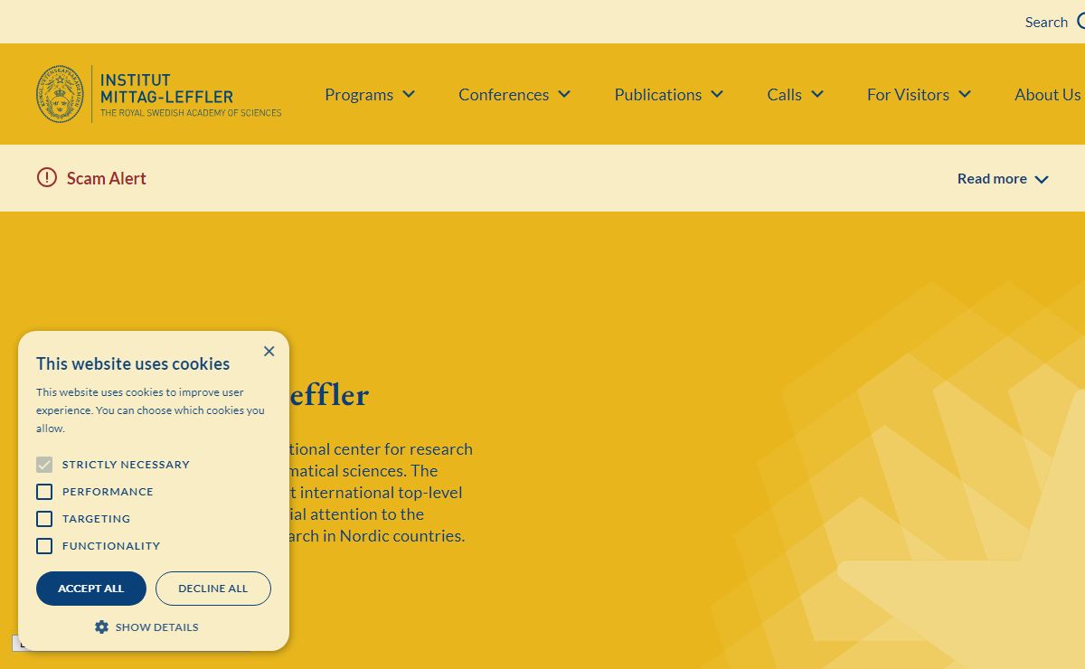 Welcome to Institut Mittag-Leffler - Mittag-Leffler