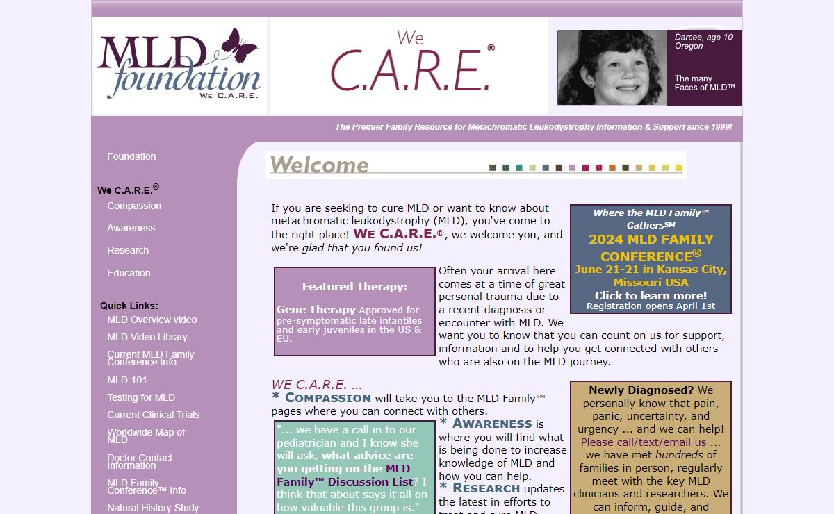 MLD Foundation - The Premiere Family Resource for Metachromatic Leukodystrophy - MLD Research, MLD Cure, Education, and Support