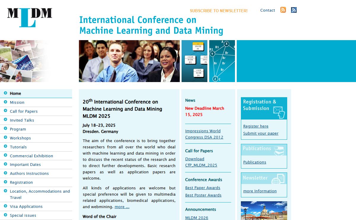 MLDM International Conference on Machine Learning and Data Mining