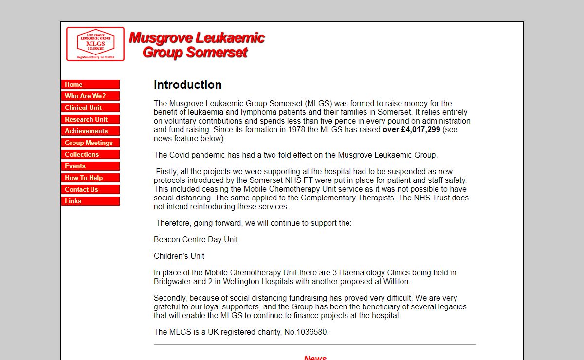 Musgrove Leukaemic Group Somerset - Home Page