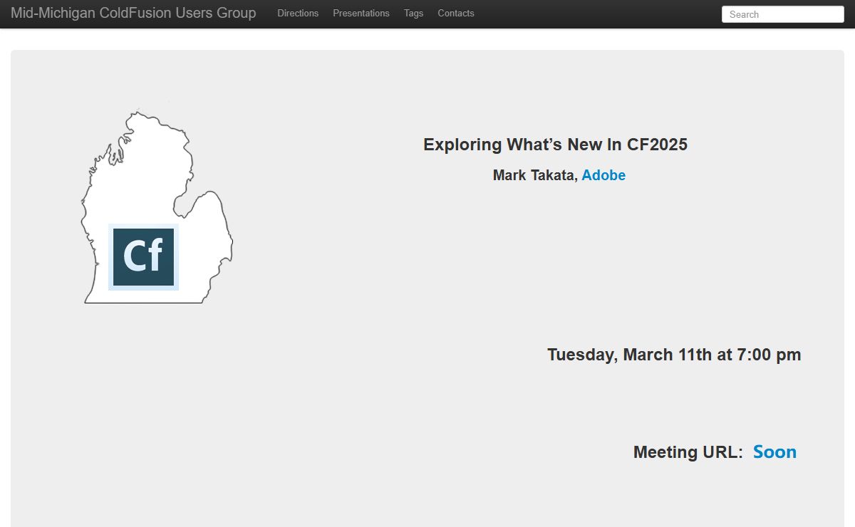 Home - Mid-Michigan ColdFusion Users Group