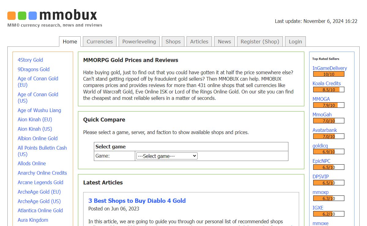 Compare MMOG currency prices [mmobux]