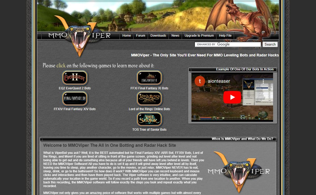 MMOViper | Final Fantasy XIV Bot, FFXIV Bot, EverQuest 2, LOTRO, and More MMO Bots and Radars Hacks