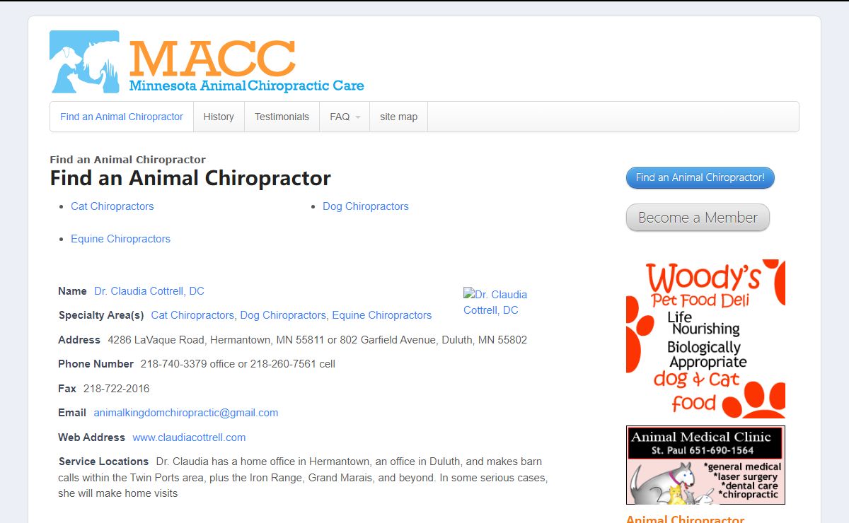 Find an Animal Chiropractor - Minnesota Animal Chiropractic Care
