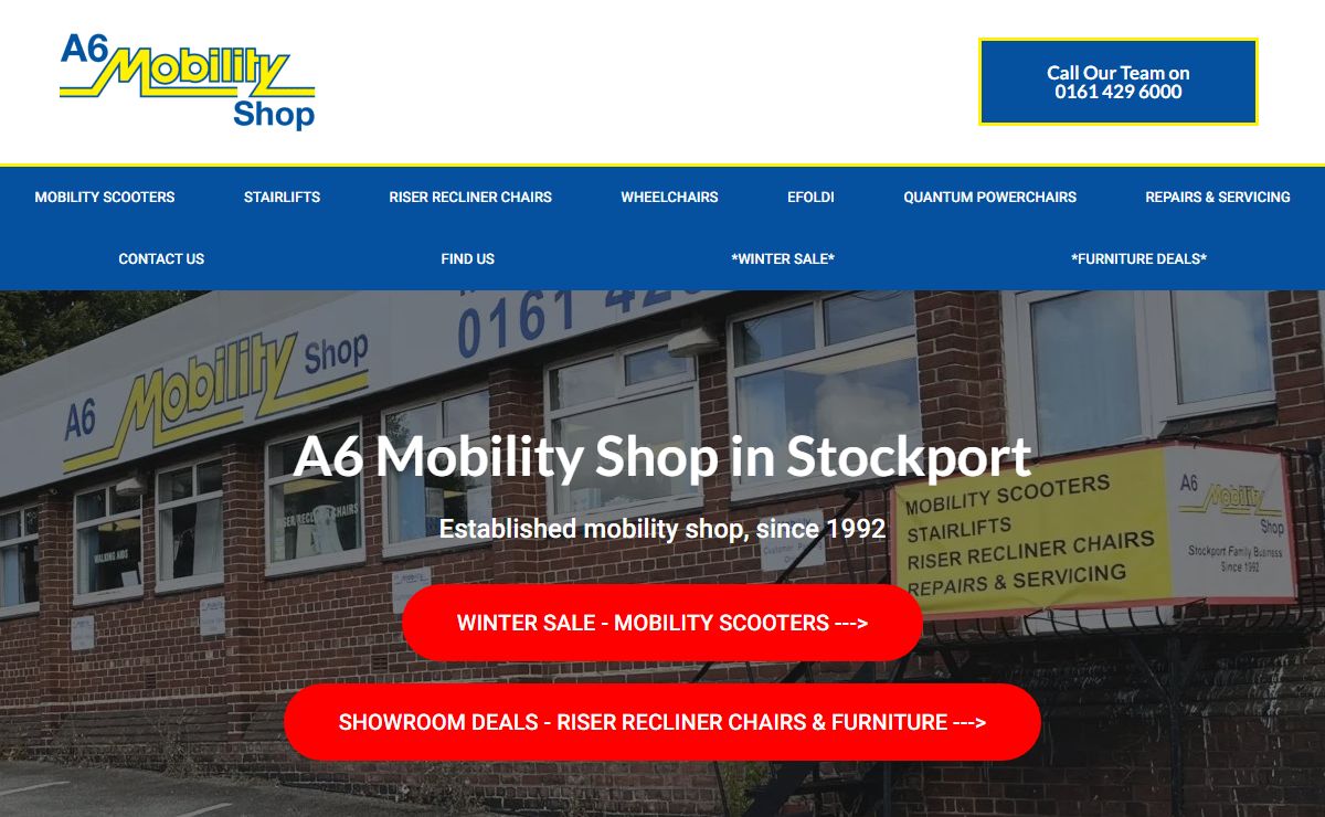 Mobility Scooters & Stairlifts | A6 Mobility Shop Stockport