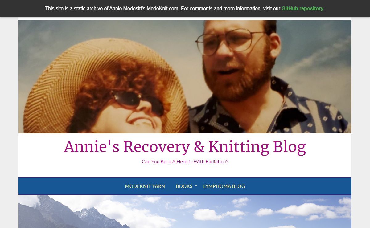Annie's Recovery & Knitting Blog – Can You Burn A Heretic With Radiation?