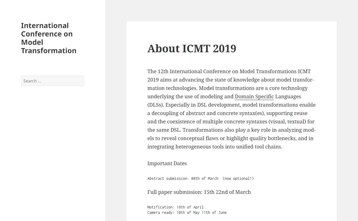 International Conference on Model Transformation