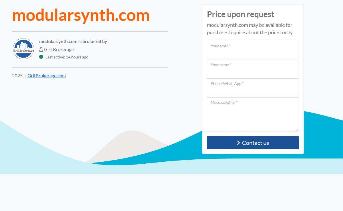modularsynth.com might be for sale. Request the price today.