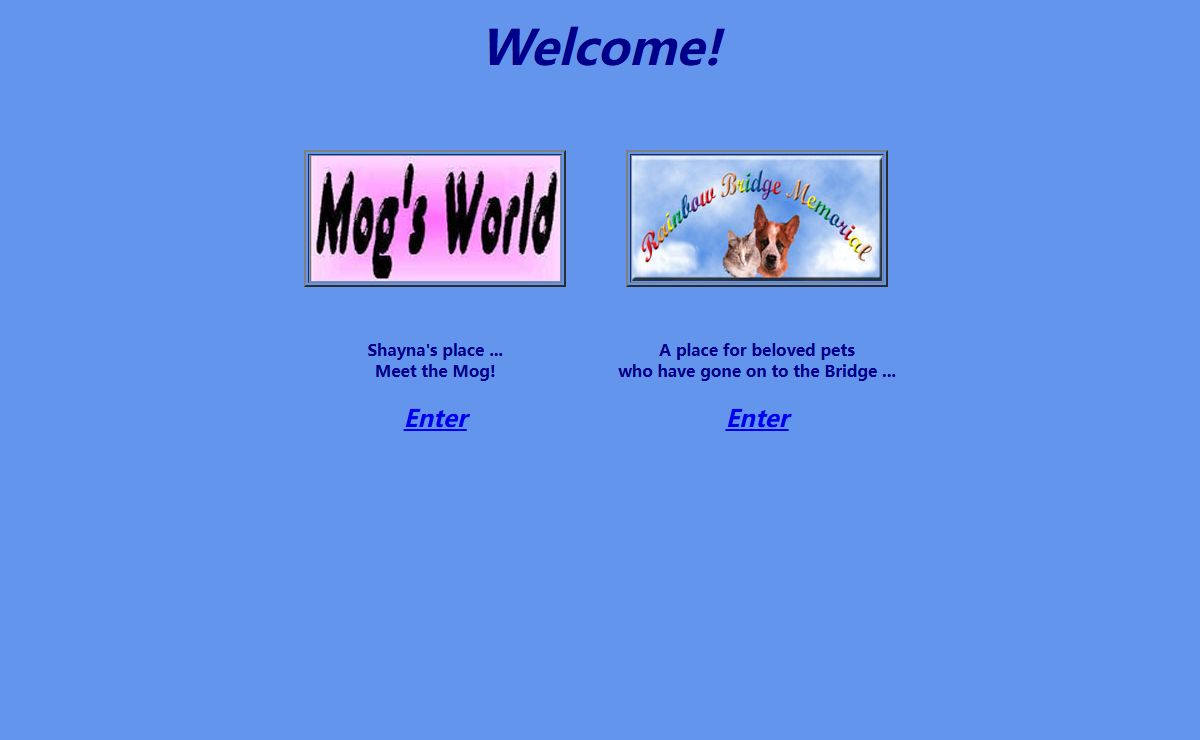Mog's World/Rainbow Bridge Memorial