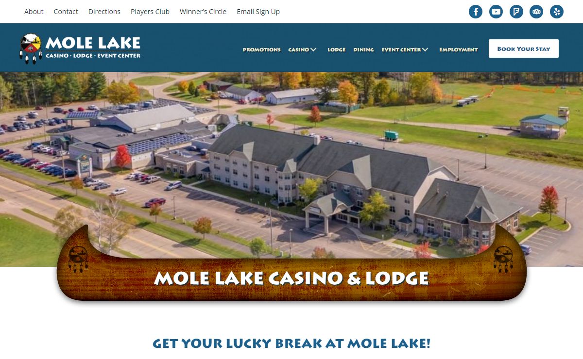 Get Your Lucky Break! - Crandon, Wisconsin - Mole Lake Casino & Lodge
