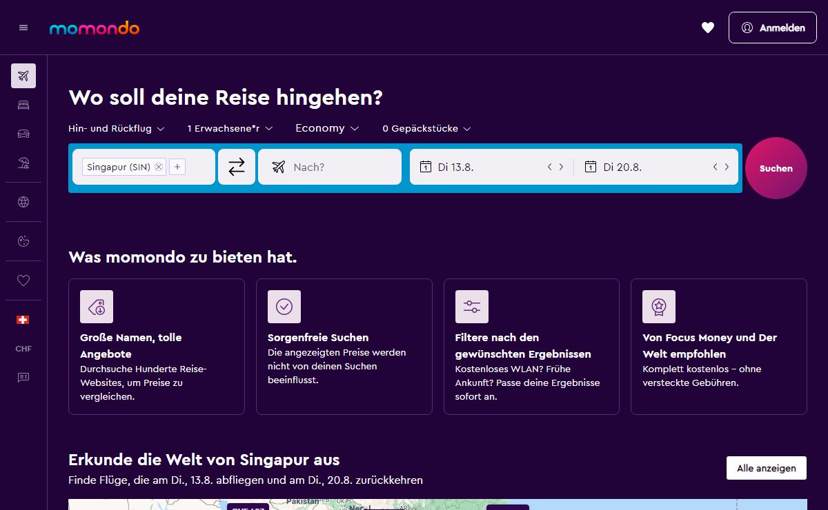Billigflüge - Finde günstige Flüge im momondo Schweiz Flugvergleich