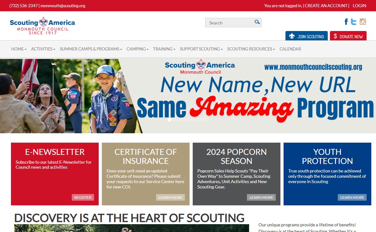 Monmouth Council, BSA | Providing Scouting programs for young people throughout central New Jersey since 1917.
