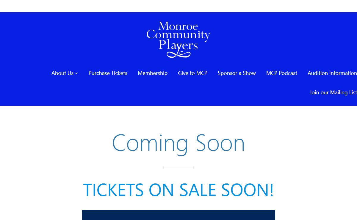 Coming Soon - Monroe Community Players, Monroe, Michigan