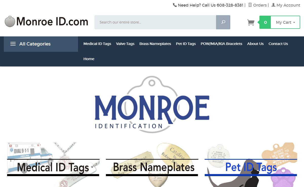 Monroe ID Tags - Custom Engraving - Since 1948