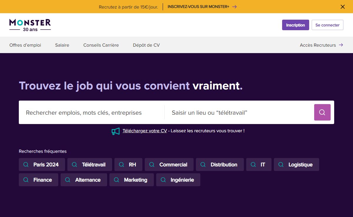 Site de recherche d'emploi | Job en France | Monster.fr