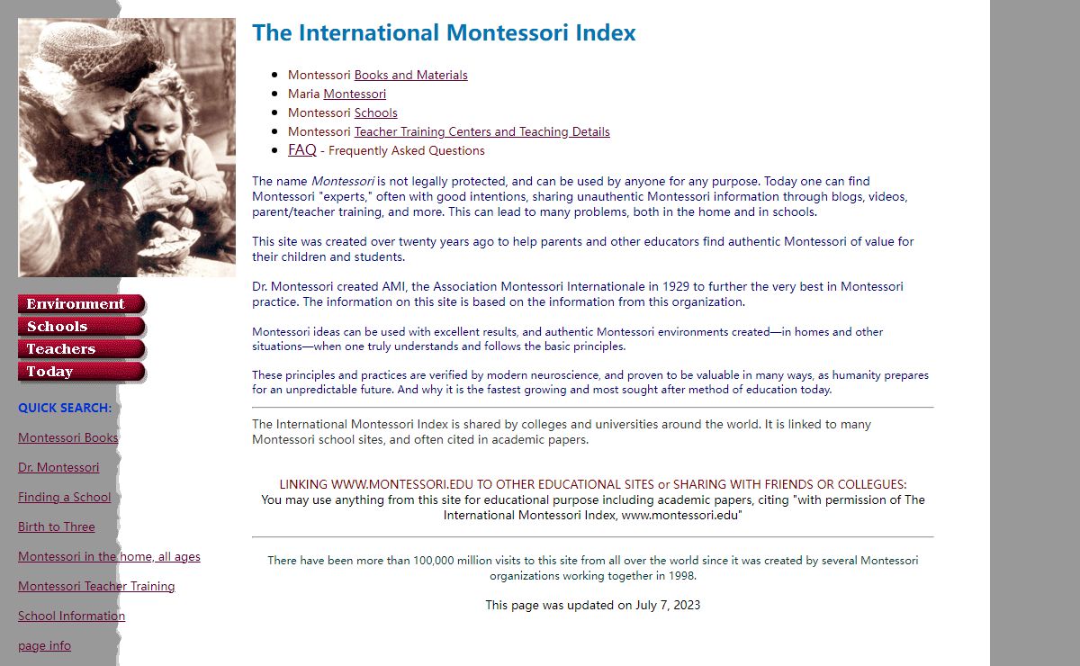 MONTESSORI, The Official International Montessori Site for theory and teacher training courses information