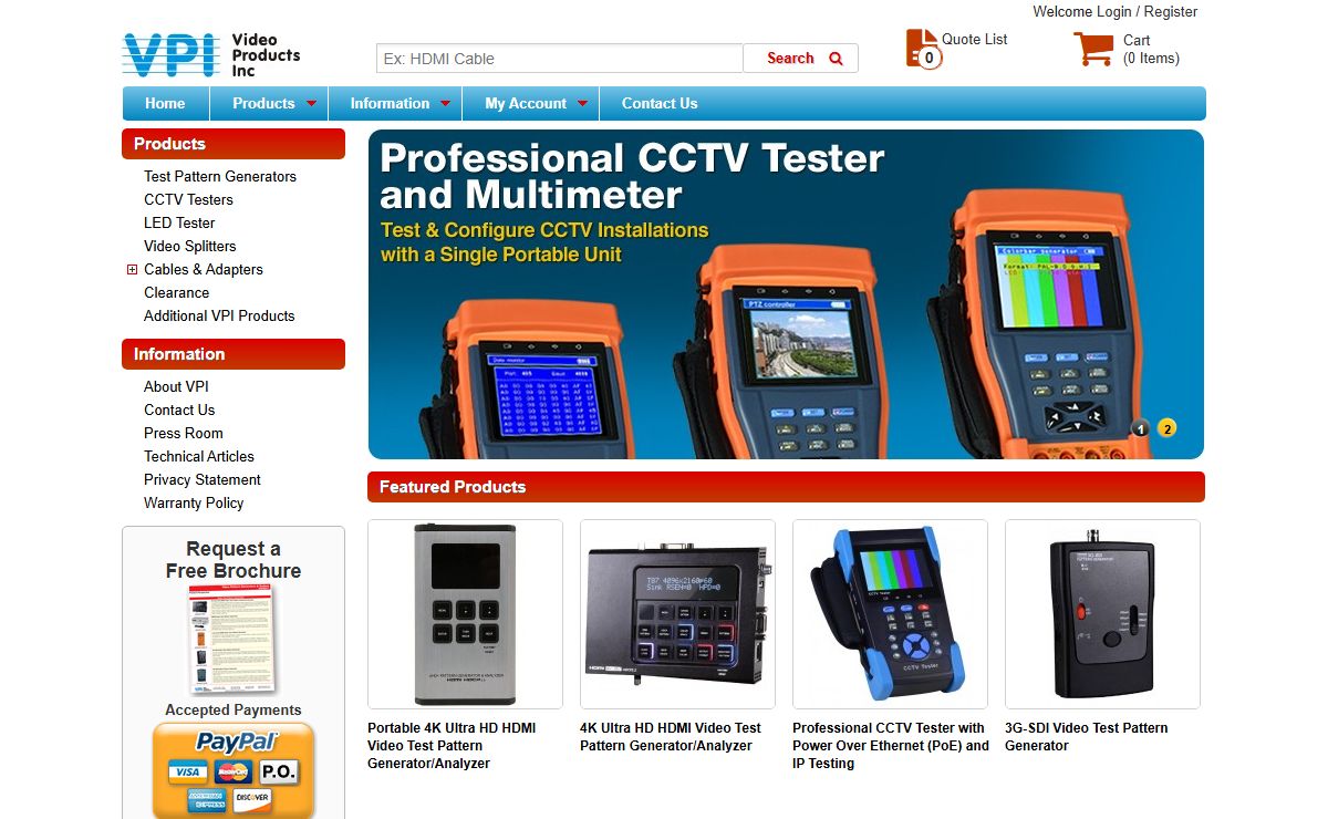 Video Pattern Signal Generators Monitor Repair VGA LCD HDMI DVI - Video Products Inc