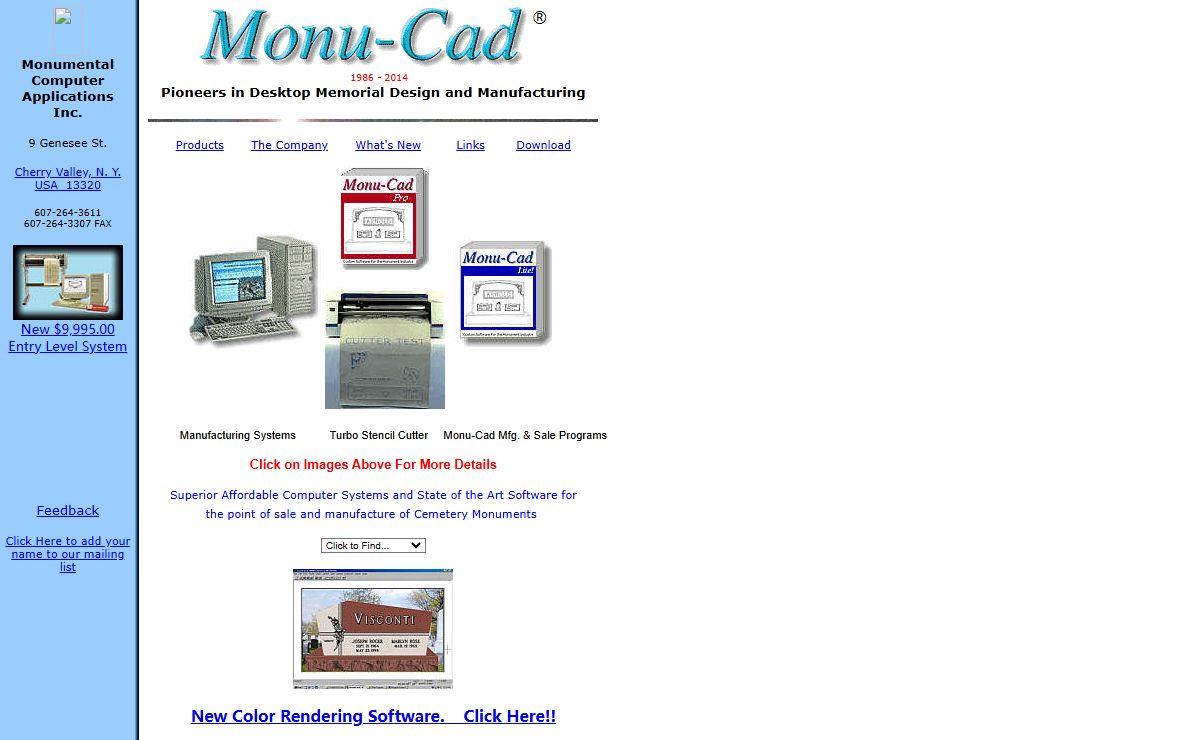 Monu-Cad CAD cemetery monument design software for point of sale and manufacturing. Grafityp plotters.