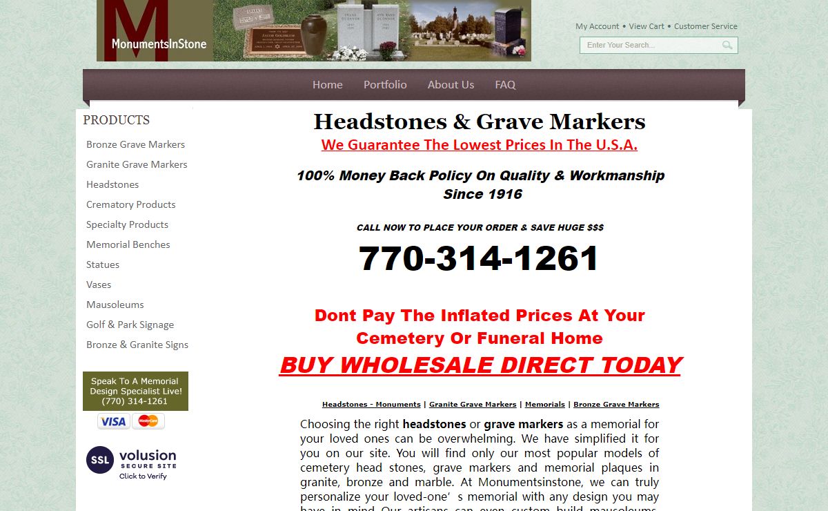Buy Online Discount Grave Markers & Headstones