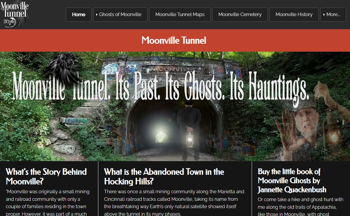 Moonville Tunnel is near Zaleski in Southeastern Ohio - Moonville History | Ghost Stories | Moonville Maps | Cemetery | Hiking Map
