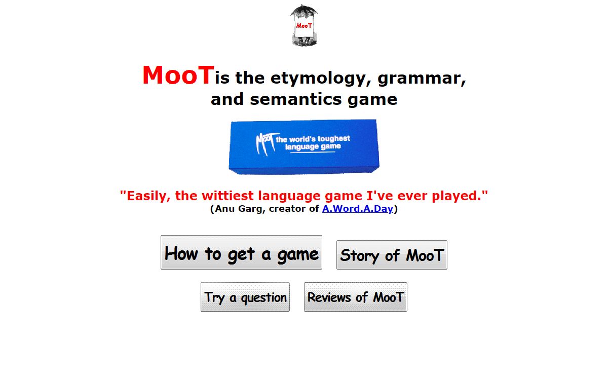 MooT is the etymology, semantics, and grammar game