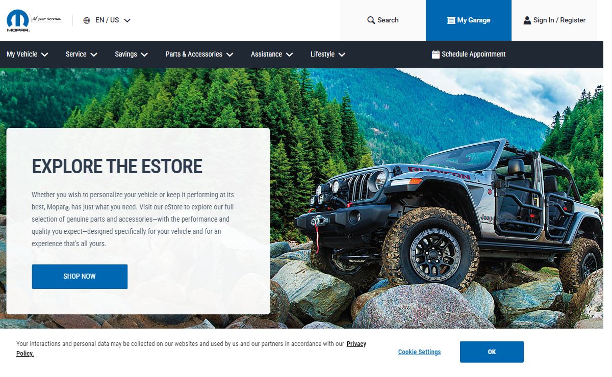 Welcome to Mopar® for Service, Parts, Accessories & More