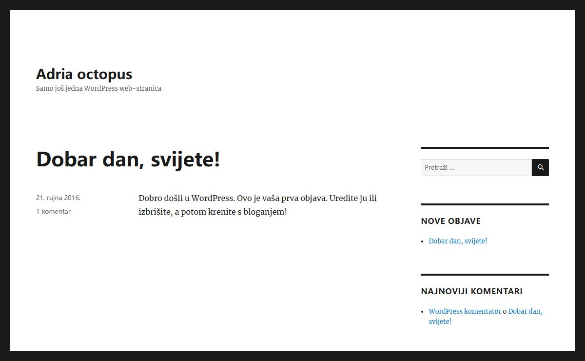 Adria octopus – Samo još jedna WordPress web-stranica