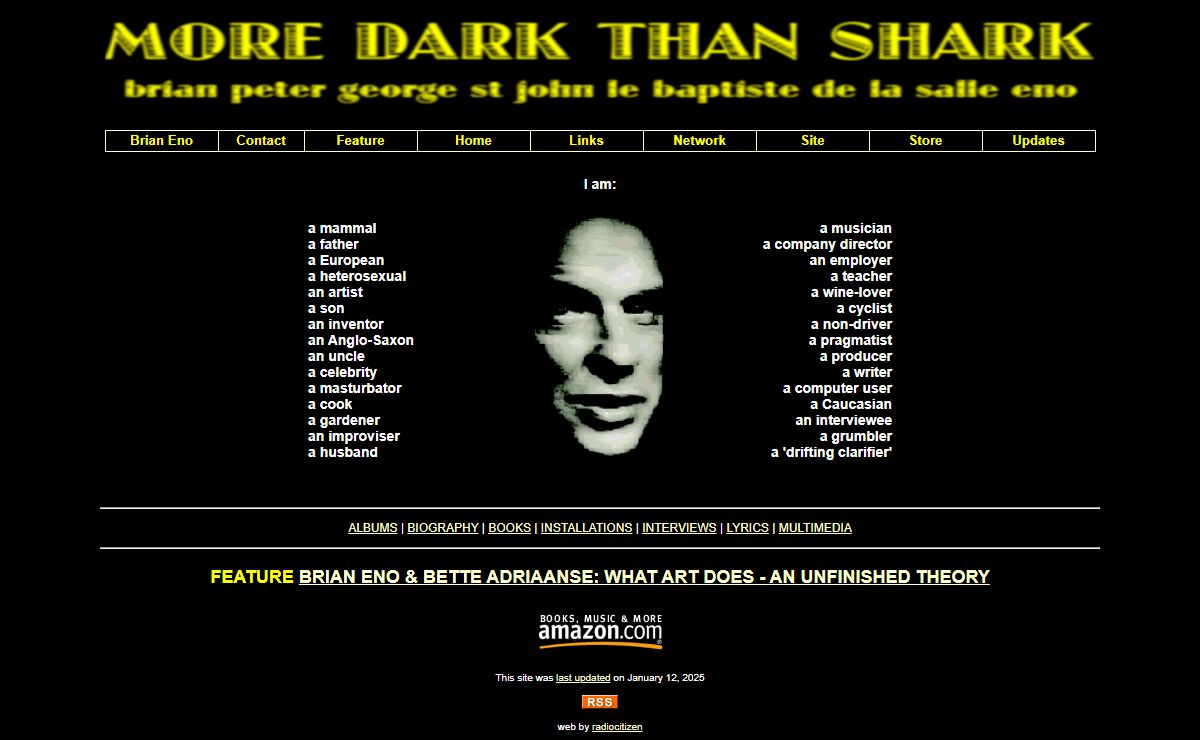 Brian Eno is MORE DARK THAN SHARK