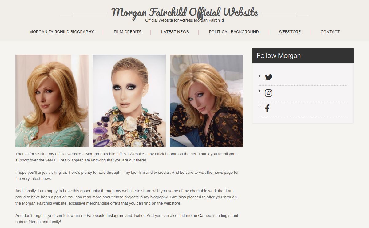 - Morgan Fairchild Official Website