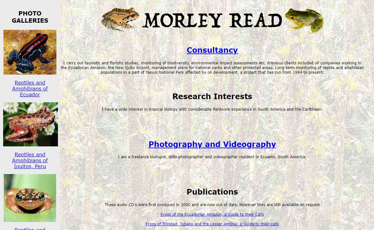 Morley Read, Nature photography, video, biological consulting