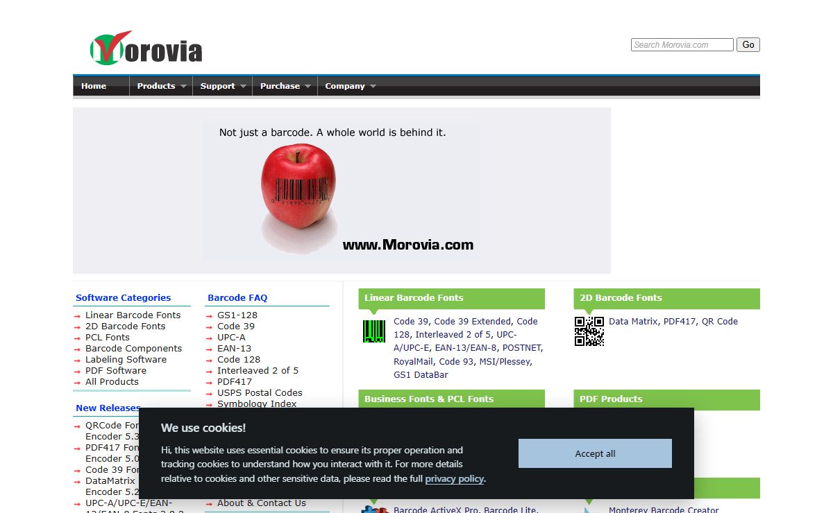 Welcome to Morovia - barcode fonts, OCR/MICR fonts, components and PDF software