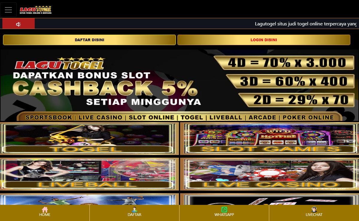 LAGUTOGEL: Situs Judi Togel Online, SBOBET, Slot Online, Dan Live Casino Terpercaya