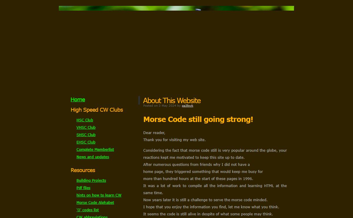 PA3BWK's Ultimate Morse Code Web site