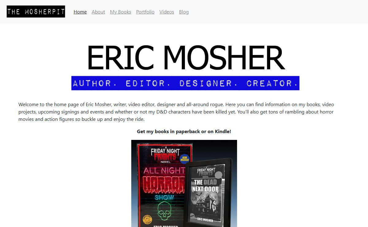 The Mosherpit: Home of Eric Mosher, Author