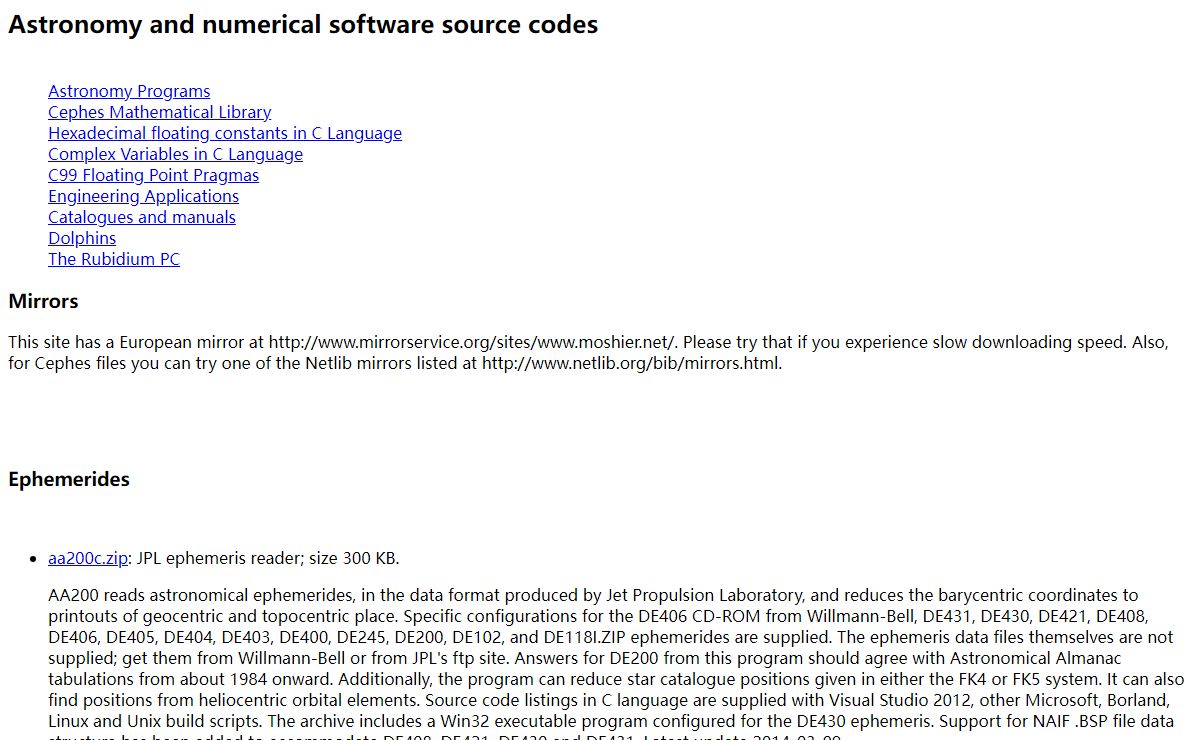 Astronomy and numerical software source codes