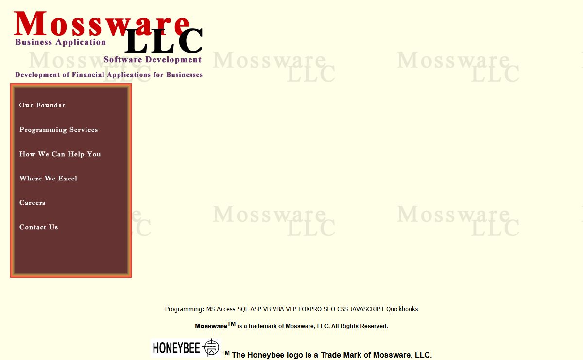 MOSSWARE LLC Business Application Database and Web Programming