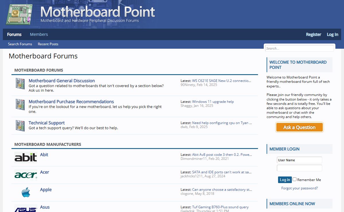 Motherboard Forums