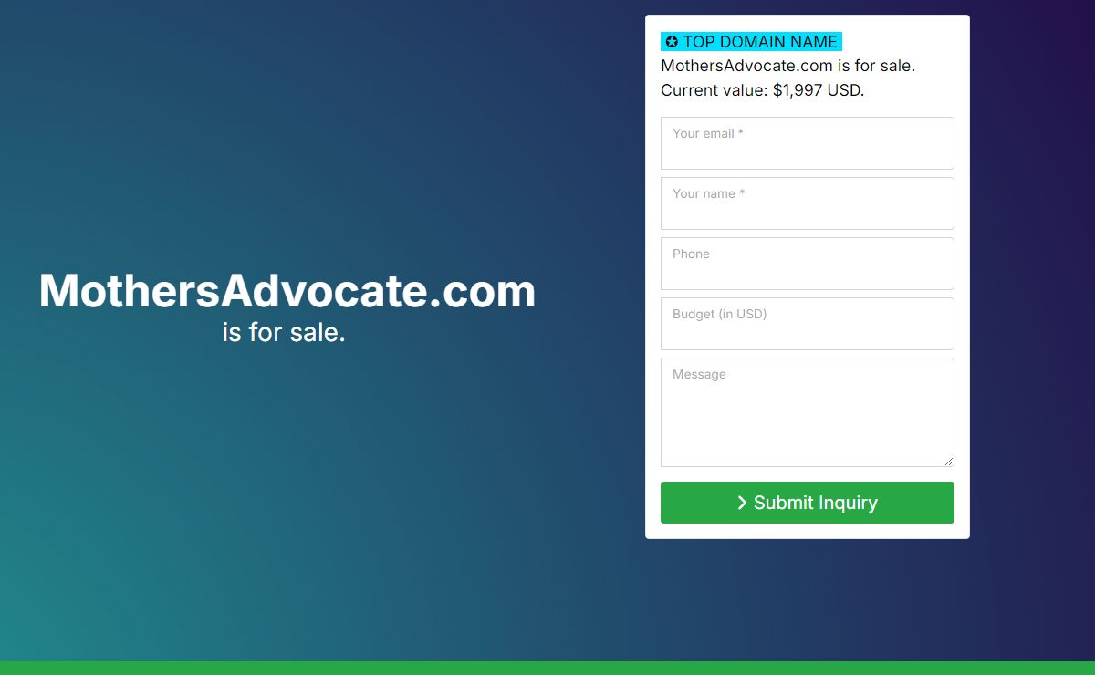 MothersAdvocate.com is for sale.
