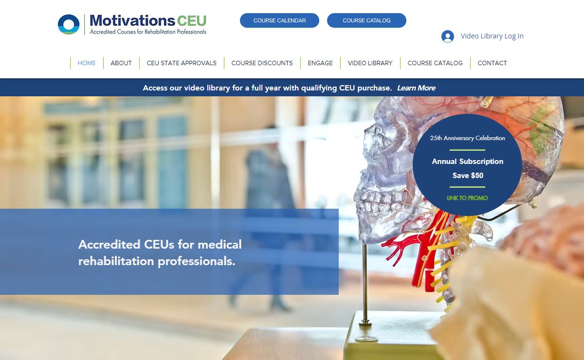 Motivations CEU Inc. | Accredited CEUs for Rehabilitation Professionals | Video Library + Live & Remote Courses