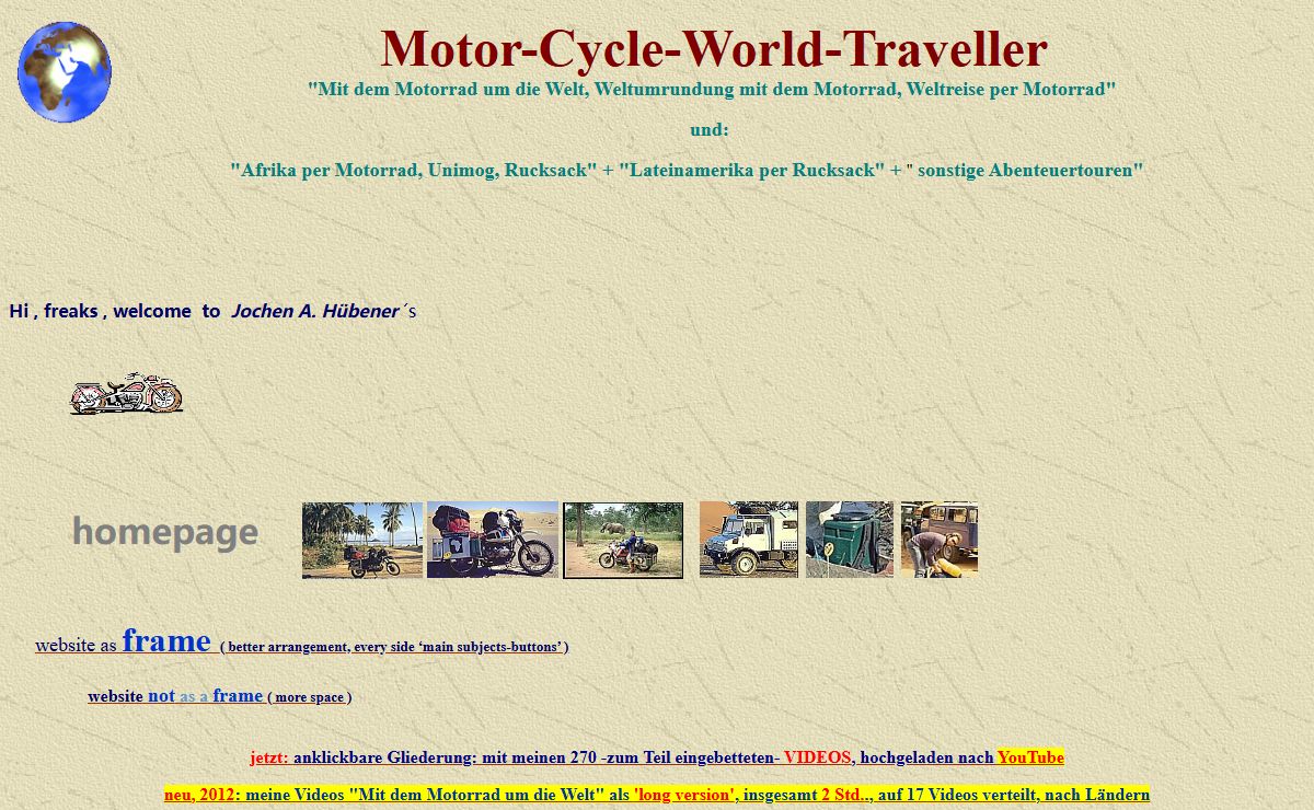 Motorrad Weltumrundung_Afrika Motorradreisen_Lateinamerika Rucksackreisen_und sonstige Abenteuertouren_homepage_Jochen A. Hübener _index