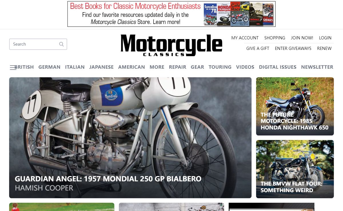 Motorcycle Classics - Exciting and evocative articles and photographs of the most brilliant, unusual and popular motorcycles ever made!
