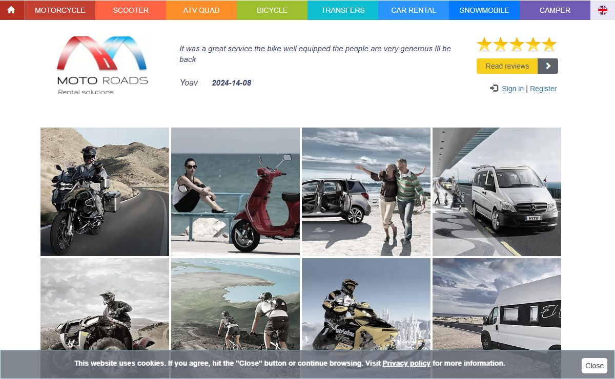 Motorcycle Rental | Motorbike hire | Car Rent Bulgaria | Motoroads