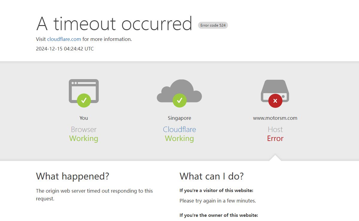 www.motorsm.com | 524: A timeout occurred