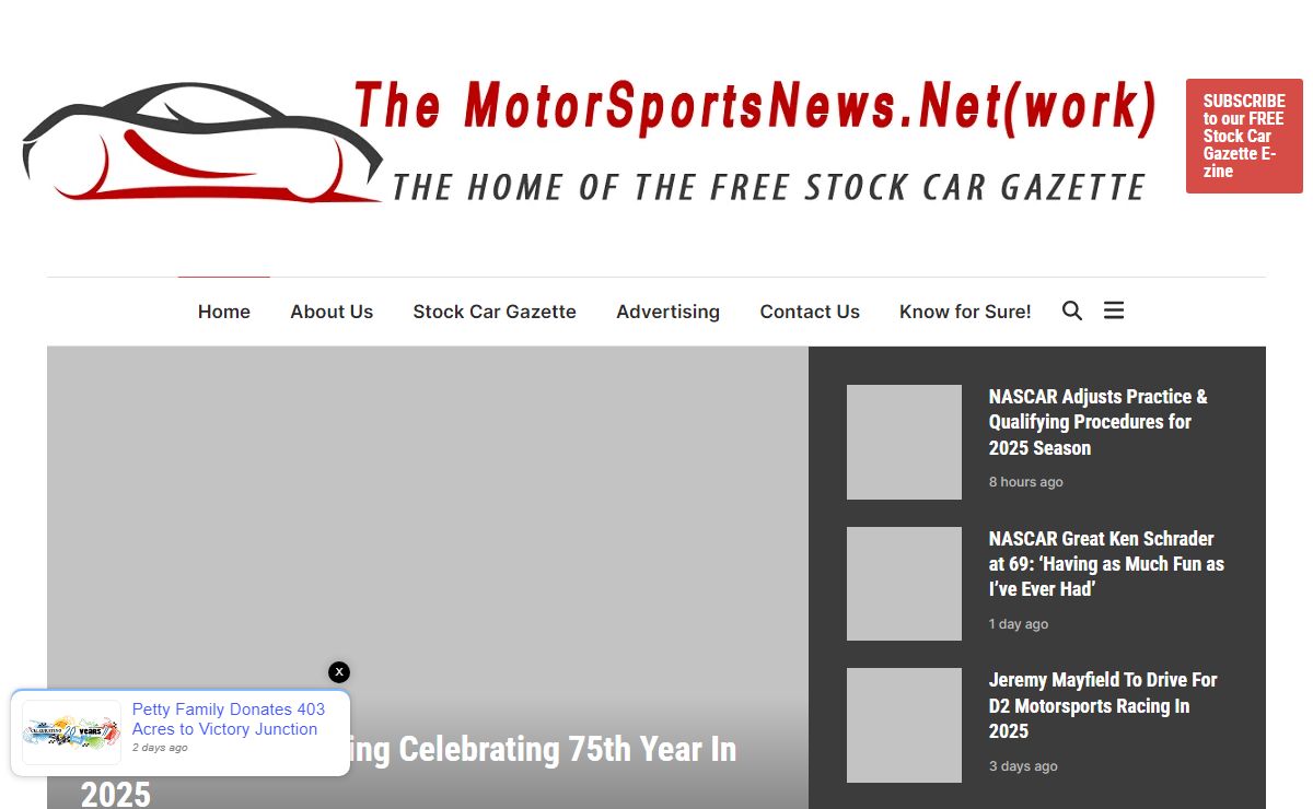 The MotorSportsNews.Net(work) – Home of the FREE Stock Car Gazette E-zine