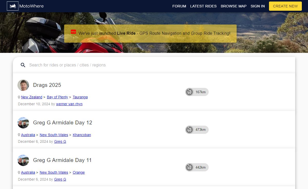 Find The Best Motorcycle Rides on Earth