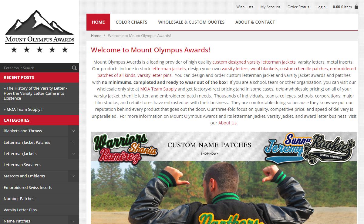 Mount Olympus Awards - Custom Letterman Jackets and Varsity Patches